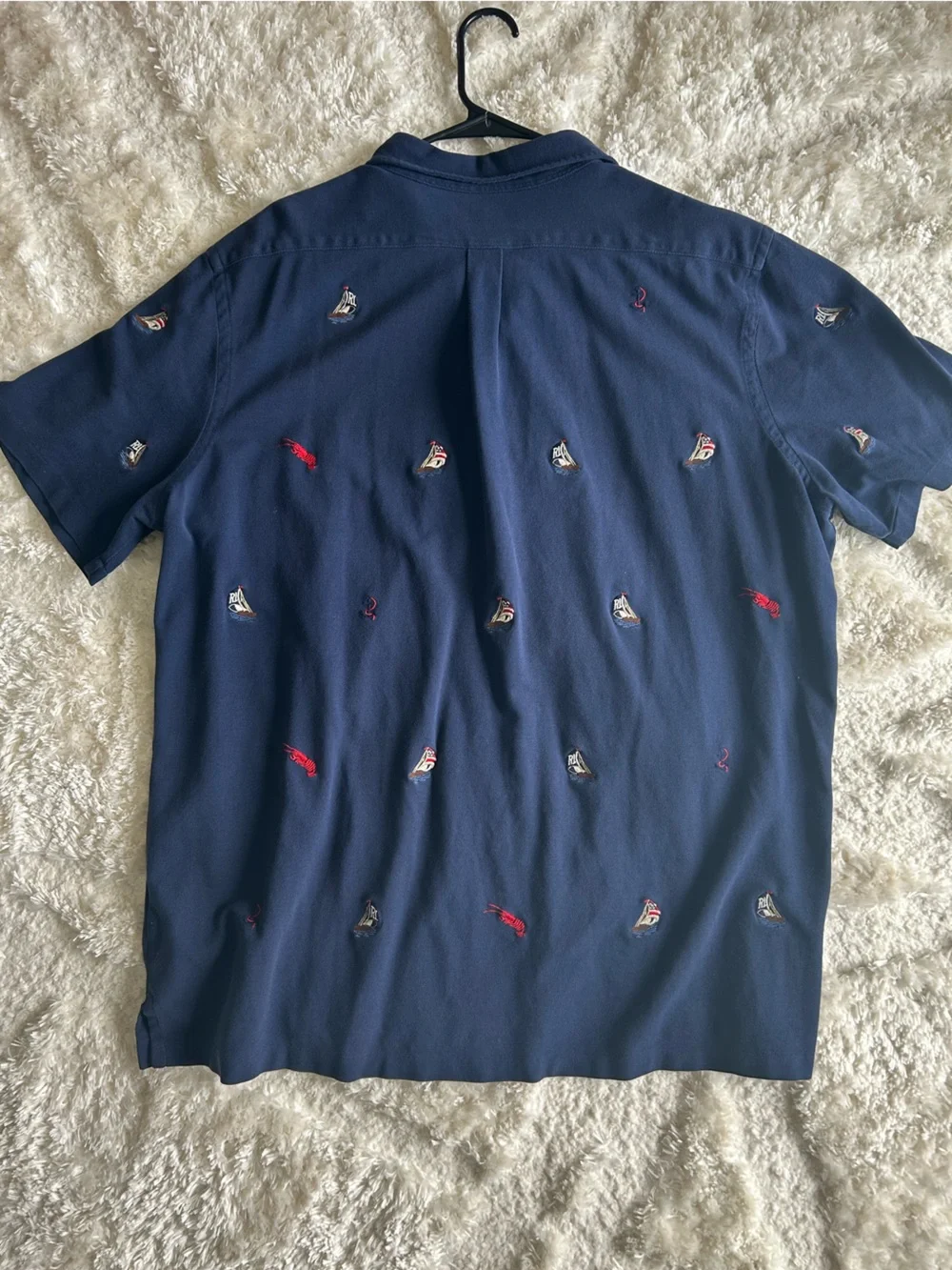 Ralph Lauren Lobster Navy Polo with Red & White Embroidery